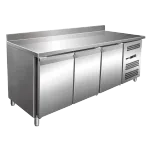 Table réfrigérée positive 3 portes avec dosseret REDFOX Table réfrigérée positive 3 portes avec dosseret REDFOX