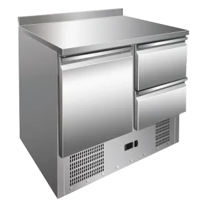 Saladette réfrigérée 1 porte et 2 tiroirs inox REDFOX MTZ 902
