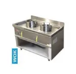 Fourneau wok 2 brûleurs en ligne DIAMOND