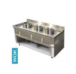 Fourneau wok 3 br�leurs en ligne DIAMOND