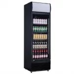 Armoire � boisson 1 porte vitr�e 360 Litres noir avec bandeau CUISTANCE
