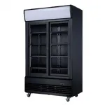 Armoire à boisson 2 portes vitrées 800 Litres noir avec bandeau CUISTANCE Armoire à boisson 2 portes vitrées 800 Litres noir avec bandeau CUISTANCE