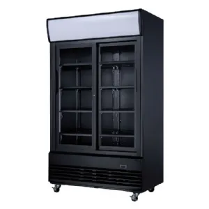 Armoire  boisson 2 portes vitres 800 Litres noir avec bandeau CUISTANCE 1410013