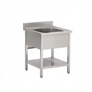 Plonge inox 1 bac sans gouttoir avec tagre 600x600mm CUISTANCE 9010037