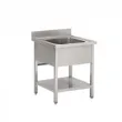 Plonge inox 1 bac sans gouttoir avec tagre 600x600mm CUISTANCE