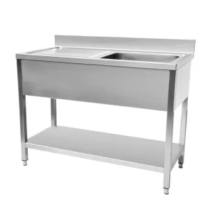 Plonge inox 1 bac avec gouttoir  gauche et tagre 1200x700mm CUISTANCE 9010054