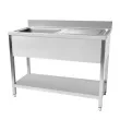 Plonge inox 1 bac avec gouttoir  droite et tagre 1000x600mm CUISTANCE