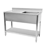 Plonge inox 1 bac avec gouttoir  gauche et tagre 1200x600mm CUISTANCE