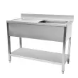 Plonge inox 1 bac avec gouttoir  gauche et tagre 1200x600mm CUISTANCE