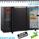 Arrire-bar rfrigr 2 portes pleines battantes noir DIAMOND