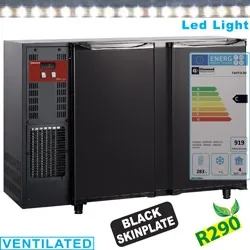 Arrire-bar rfrigr 2 portes pleines battantes noir DIAMOND TAVT/2-R2_PROMO