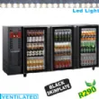 Arrire-bar rfrigr 3 portes vitres battantes noir DIAMOND
