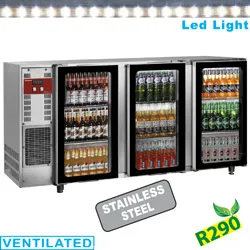 Arrire-bar rfrigr 3 portes vitres battantes inox DIAMOND TAVX/3G-R2_PROMO