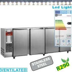 Arrire-bar rfrigr 4 portes pleines battantes inox DIAMOND TAVX/4-R2_PROMO