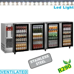 Arrire-bar rfrigr 4 portes vitres battantes inox DIAMOND TAVX/4G-R2_PROMO