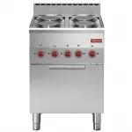 Fourneau 4 plaques lectriques sur four lectrique GN2/3 DIAMOND profondeur 600mm