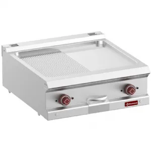 Plancha professionnelle lectrique lisse/rainure en chrome 2 zones DIAMOND profondeur 700mm E7/PMCD7T-N_PROMO