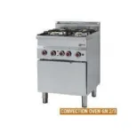 Fourneau 4 feux vifs gaz sur four �lectrique GN2/3 DIAMOND profondeur 600mm