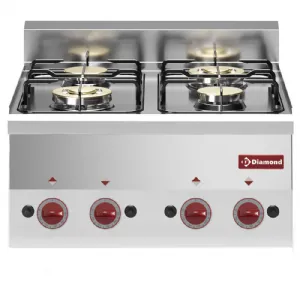 4 feux vifs gaz DIAMOND profondeur 600mm G60/4F6T-N_PROMO