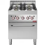 Fourneau 4 feux sur four électrique GN1/1 DIAMOND profondeur 650mm