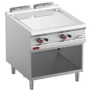 Plancha professionnelle gaz lisse en chrome 2 zones sur baie libre DIAMOND profondeur 900mm G9/PLCA8-N_PROMO