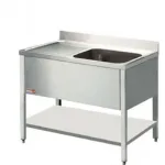 Plonge inox 1 bac avec gouttoir  gauche 1200x600mm DIAMOND