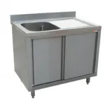 Plonge inox sur meuble 1 bac avec gouttoir  droite 1400x700mm DIAMOND - L1411D-AS
