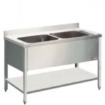 Plonge inox 2 bacs sans égouttoir 1400x700mm DIAMOND