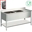 Plonge inox 2 bacs avec gouttoir  droite 1400x700mm DIAMOND - L1421D L1421D_PROMO