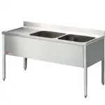 Plonge inox 2 bacs �gouttoir � gauche 1600x700mm DIAMOND - L1620S-KD