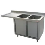 Plonge inox sur meuble 2 bacs avec égouttoir à gauche 1600x700mm DIAMOND - L1621VS-AS Plonge inox sur meuble 2 bacs avec égouttoir à gauche 1600x700mm DIAMOND - L1621VS-AS