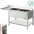 Plonge inox 2 bacs avec gouttoir  gauche 1600x700mm DIAMOND - L1621VS L1621VS_PROMO