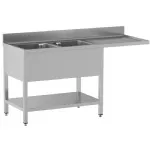 Plonge inox 2 bacs avec égouttoir à droite 1800x700mm DIAMOND Plonge inox 2 bacs avec égouttoir à droite 1800x700mm DIAMOND