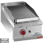 Plancha professionnelle gaz rainur�e en fonte 1 zone DIAMOND profondeur 700mm
