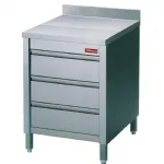 Meuble inox 3 tiroirs GN1/1 avec dosseretDIAMOND