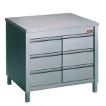 Meuble inox central 6 tiroirs 800x700mm DIAMOND - TACS87/M