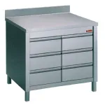 Meuble inox adossé 6 tiroirs 800x700mm DIAMOND - TACS87A/M Meuble inox adossé 6 tiroirs 800x700mm DIAMOND - TACS87A/M