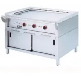 Plancha professionnelle Teppanyaki �lectrique 3 zones sur armoire DIAMOND