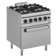 Fourneau 4 feux vifs sur four gaz GN2/1 DIVERSO by DIAMOND