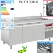 Table rfrigre avec vier 3 portes profondeur 700 DIAMOND