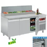 Table r�frig�r�e de pr�paration 3 portes avec structure r�frig�r�e inox DIAMOND DTS-7/R2