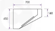 Hotte professionnelle murale avec moteur longueur 2000mm profondeur 700mm VD720_PROMO