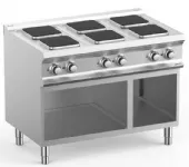 Fourneau 6 plaques �lectriques carr�es sur placard ouvert MBM - DOMINA PRO 700