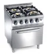 Fourneau 4 feux vifs sur four gaz MBM