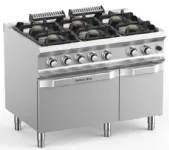 Fourneau 6 feux vifs sur four gaz + placard fermé MBM - DOMINA PRO 700
