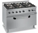 Fourneau 6 feux vifs sur grand four gaz MBM - MAGISTRA 700