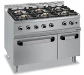 Fourneau 6 feux vifs sur four gaz GN2/1 MBM - MAGISTRA 700