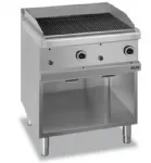Grill charcoal gaz � pierres de lave 2 zones sur placard ouvert MBM - MAGISTRA 700