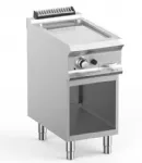 Plancha professionnelle gaz rainurée sur placard ouvert MBM - DOMINA PRO 700 Plancha professionnelle gaz rainurée sur placard ouvert MBM - DOMINA PRO 700