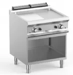 Plancha professionnelle gaz lisse et rainur�e sur placard ouvert MBM - DOMINA PRO 700